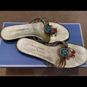 Kenneth Jay Lane for Hollywould Sandals Sz 36.5